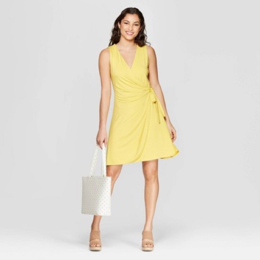 A New Day Yellow Wrap Dress